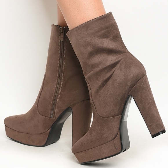 Shoes - Taupe Ankle Boots/Booties
